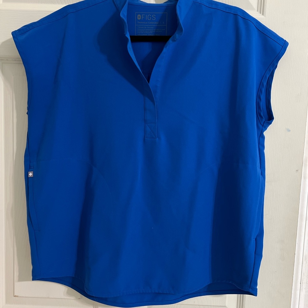 FIGS Technical Collection Royal Blue Oversized Rafaela Top